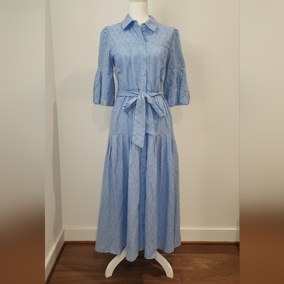 Avec Les Filles Size 6 Blue Midi Dress Nwot